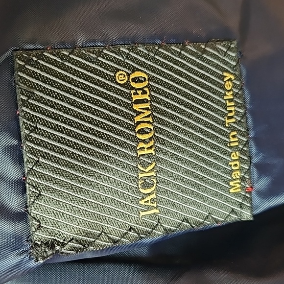 Men's Jack Romeo navy Blazer with wine colored squares size 48 drop 6 - Picture 5 of 13